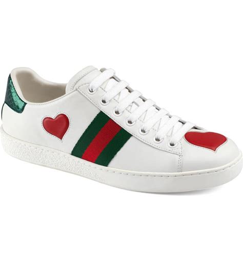 heart gucci sneakers|Gucci ace sneakers for women.